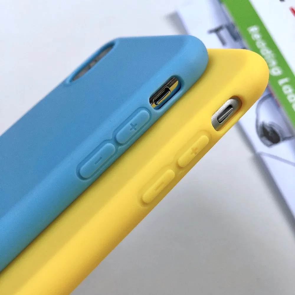 Мягкий матовый чехол ярких цветов для iPhone 11 Pro XR 6 6s Plus XS Max X 7 8 мобильный с одним