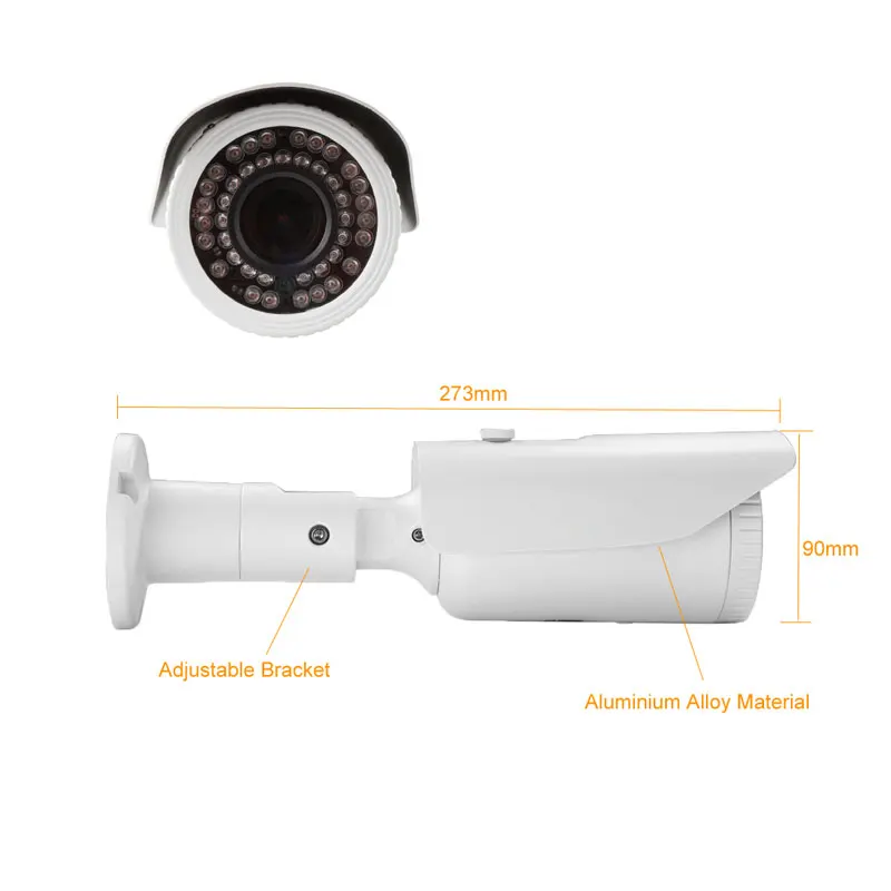 POE IP H.265 пуля Камера IMX178 + Hi3516A 5MP с 3.6-10 мм переменным фокусным расстоянием 42 шт.