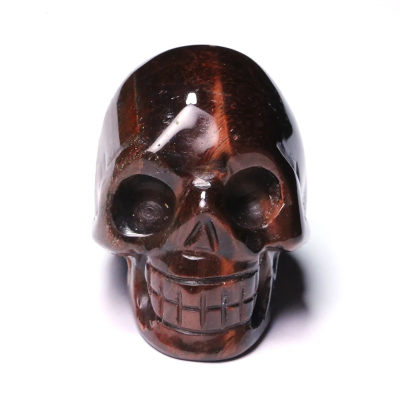 2-дюймовый красный тигровый глаз камень Череп статуэтка ручной работы