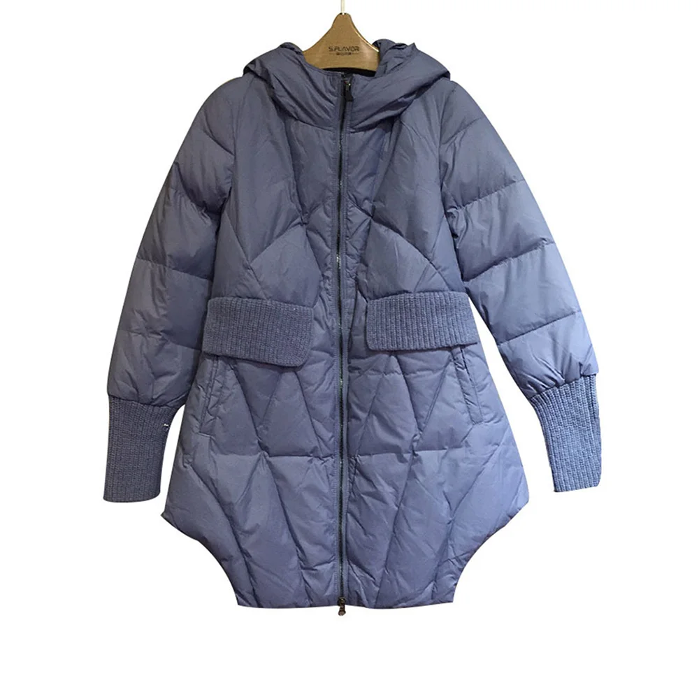 

Nice New Warm Casual Down Jacket Winter Slim Hooded Zipper Large Sizes Girls Fashion Polyester Female Outwear Plus Size Coat