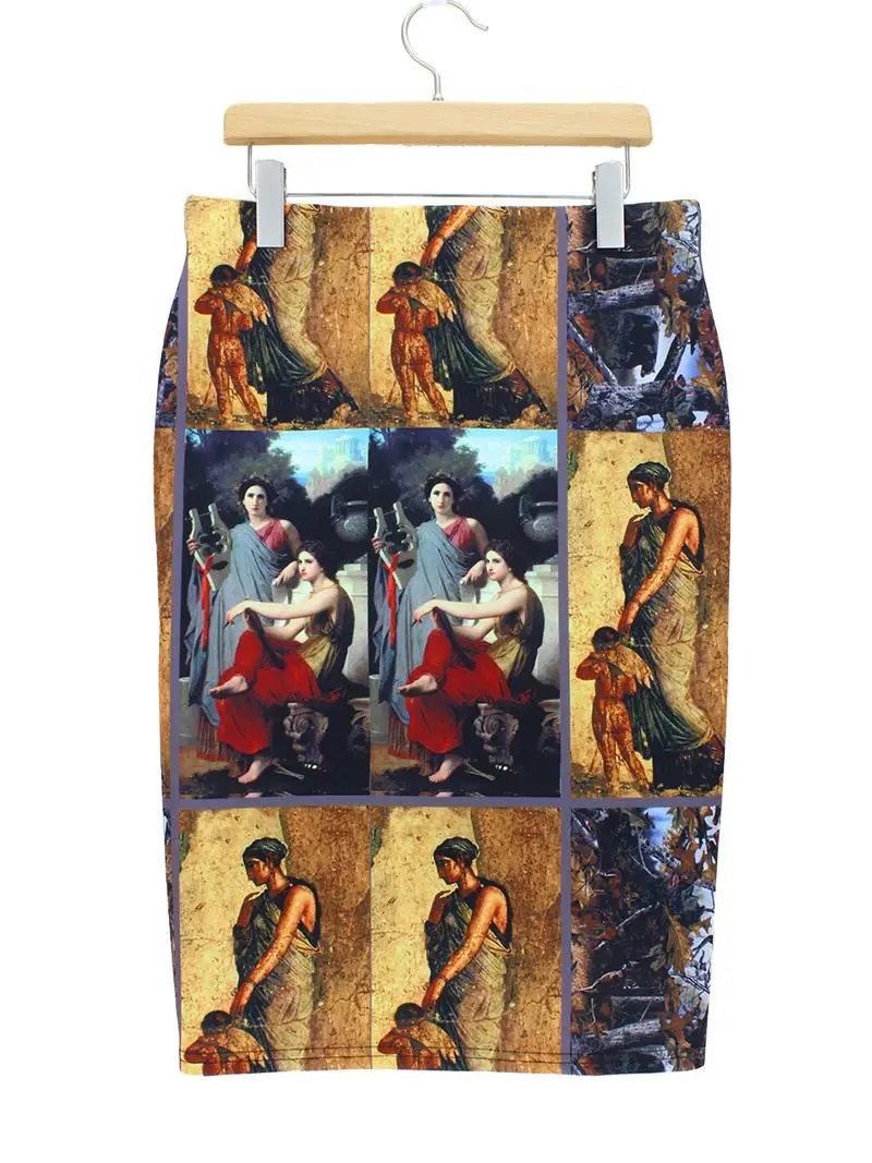 Знаменитая картина печать женская юбка западной модный дизайн женской одежды