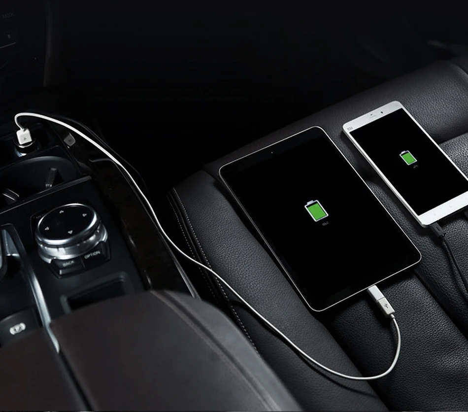 Автомобильное USB зарядное устройство Essager Led для iPhone Xiaomi samsung huawei Зажигалка быстрое автомобильное зарядное устройство для мобильного телефона двойное USB Автомобильное зарядное устройство 4.8A