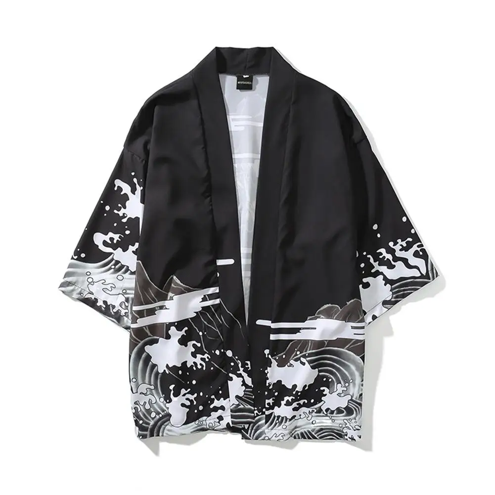 Фото Рубашка MISSKY мужская с принтом укиё э винтажная блуза из хлопка свободного покроя