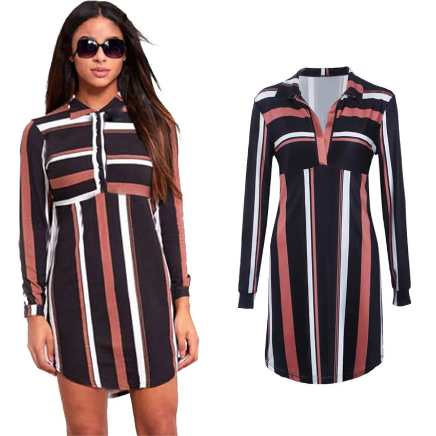 Дамы Офис Платье 2016 Горячей Продажи Женщин Рубашка Осенью и Зимой С Длинными