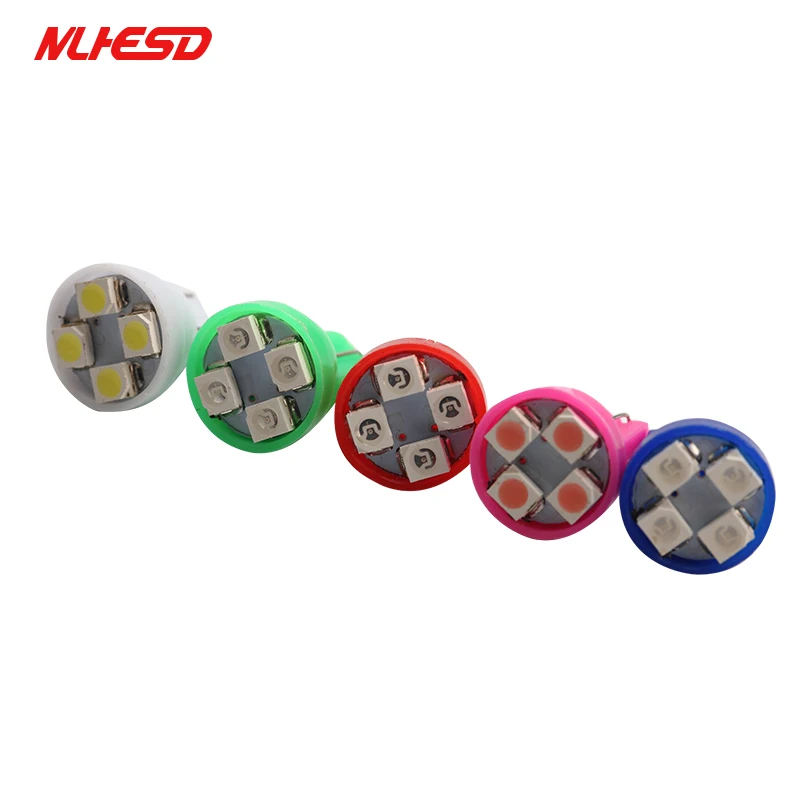 500 шт. T10 4SMD Автомобильный светодиодный 1210 3528 клиновидный свет DC12v W5W 4 авто