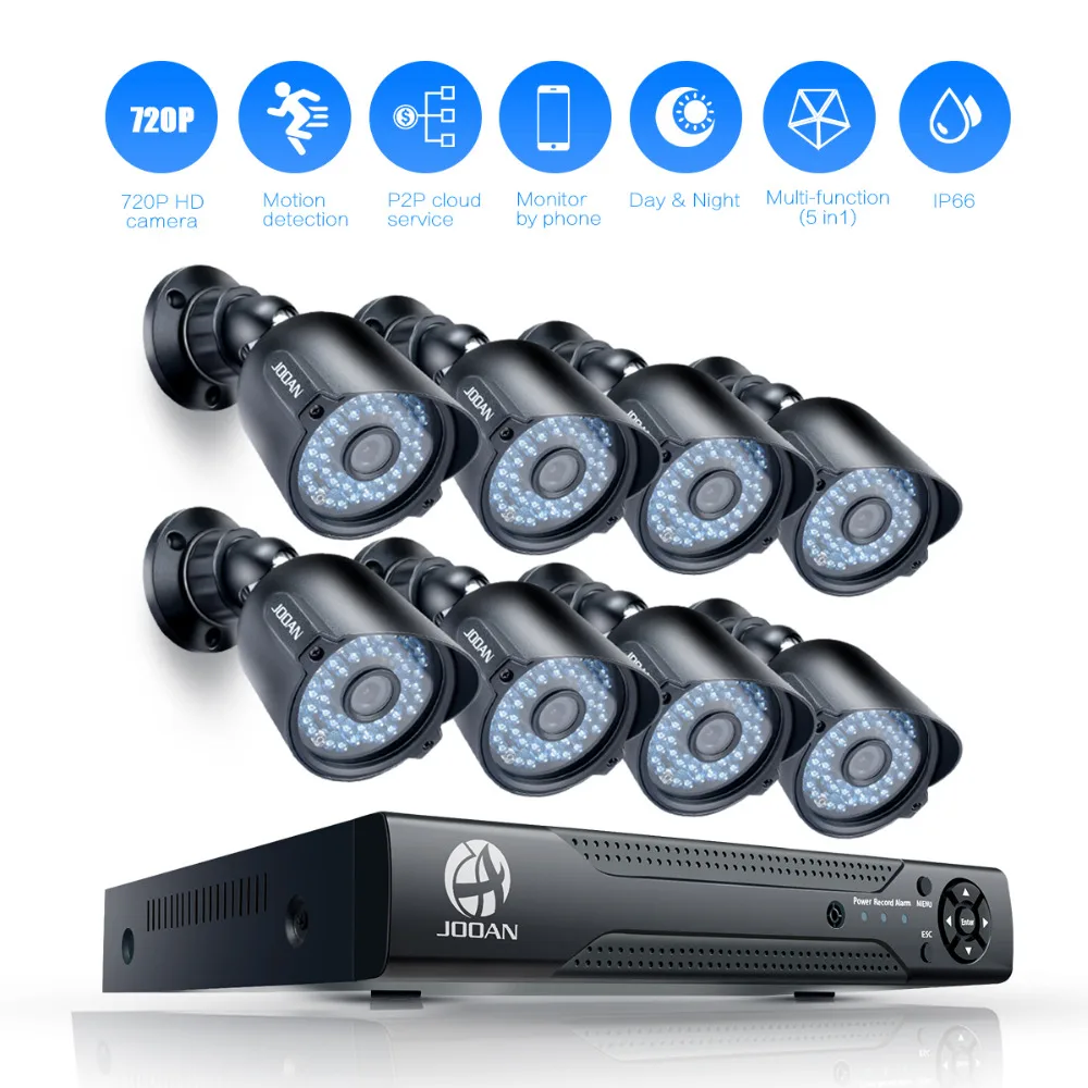 JOOAN 8CH 1080N CCTV DVR 8 x 720P (1280TVL) Outdoor Security Camera System|security camera system|8ch security systemcamera system |