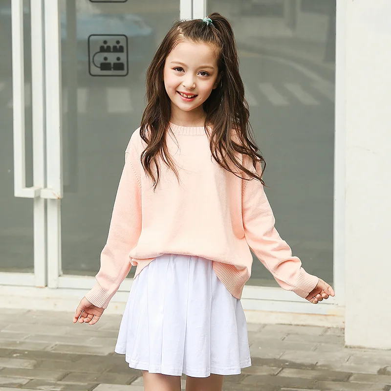 Хлопковые юбки для больших девочек осень весна 2019 новая плиссированная мини юбка