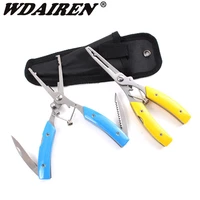 wdairen portable folding multifunctional fishing pliers stainless steel scissors line cutter remove hook fishing tools wd042