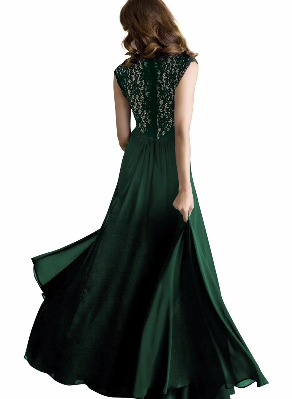 Элегантные без рукавов шифон этаж Длина длиной макси платье Boho 2017 зеленый