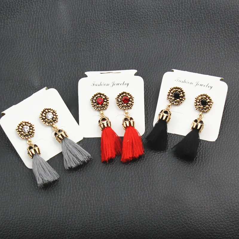 Серьги с кисточками модные ювелирные изделия 2017 женские серьги подвески в
