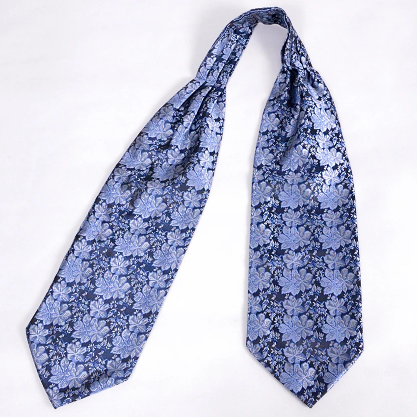 Новый мужской шелковый галстук 2017 Синий Серый Цветочный Атласный Галстук Модные