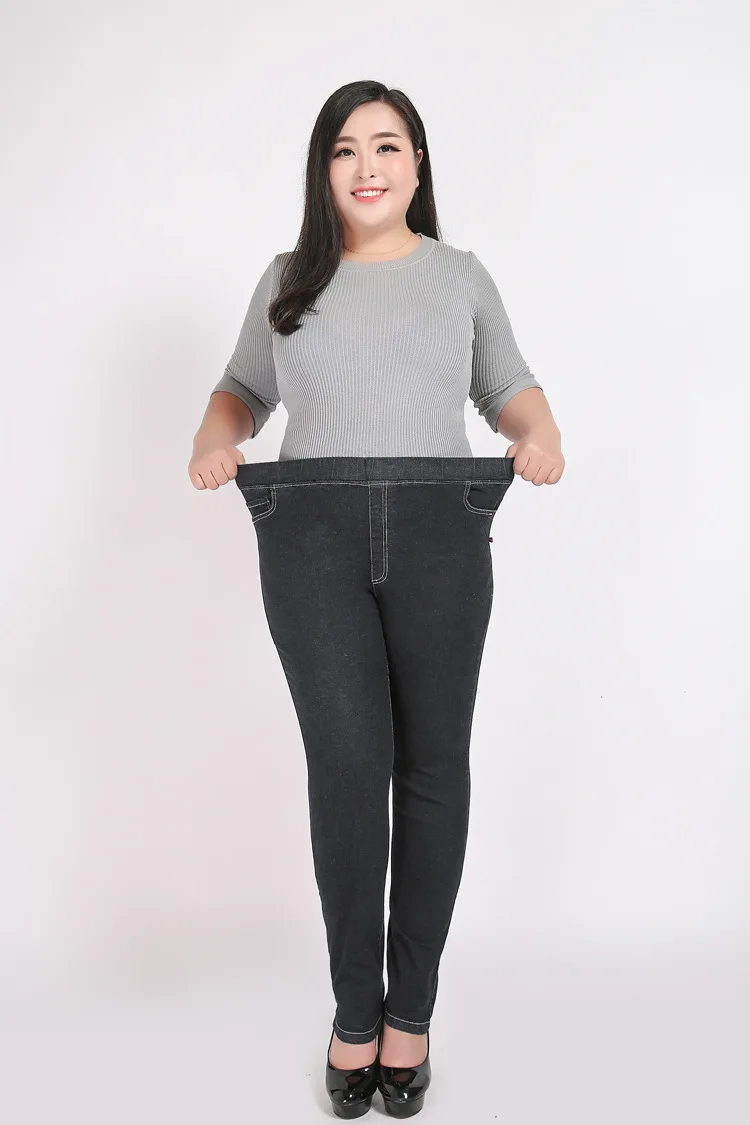 Джинсовые брюки для женщин синие 9XL 8XL 7XL осенние женские повседневные джинсы размера плюс обтягивающие Стрейчевые узкие брюки