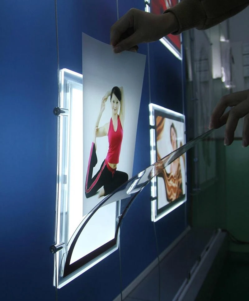 12 шт. магнитные акриловые рамки Двусторонняя подвесной светодиодный светильник