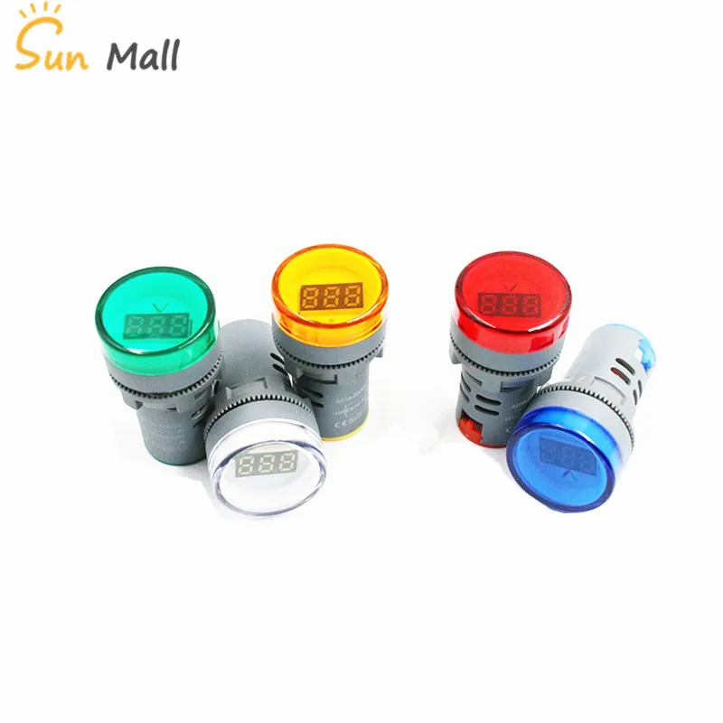 

22MM AC 60-500V LED Voltmeter voltage meter indicator pilot light Red Yellow Green white Blue