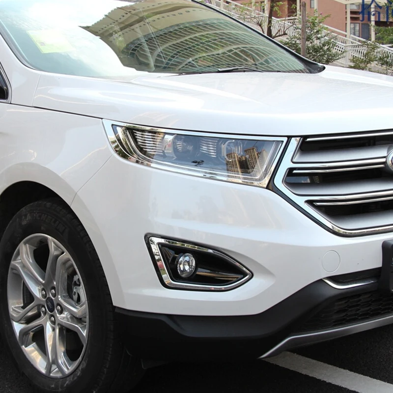 Для Ford Edge 2015 2016 2017 ABS Хромированная передняя фара рамка лампы декоративная крышка