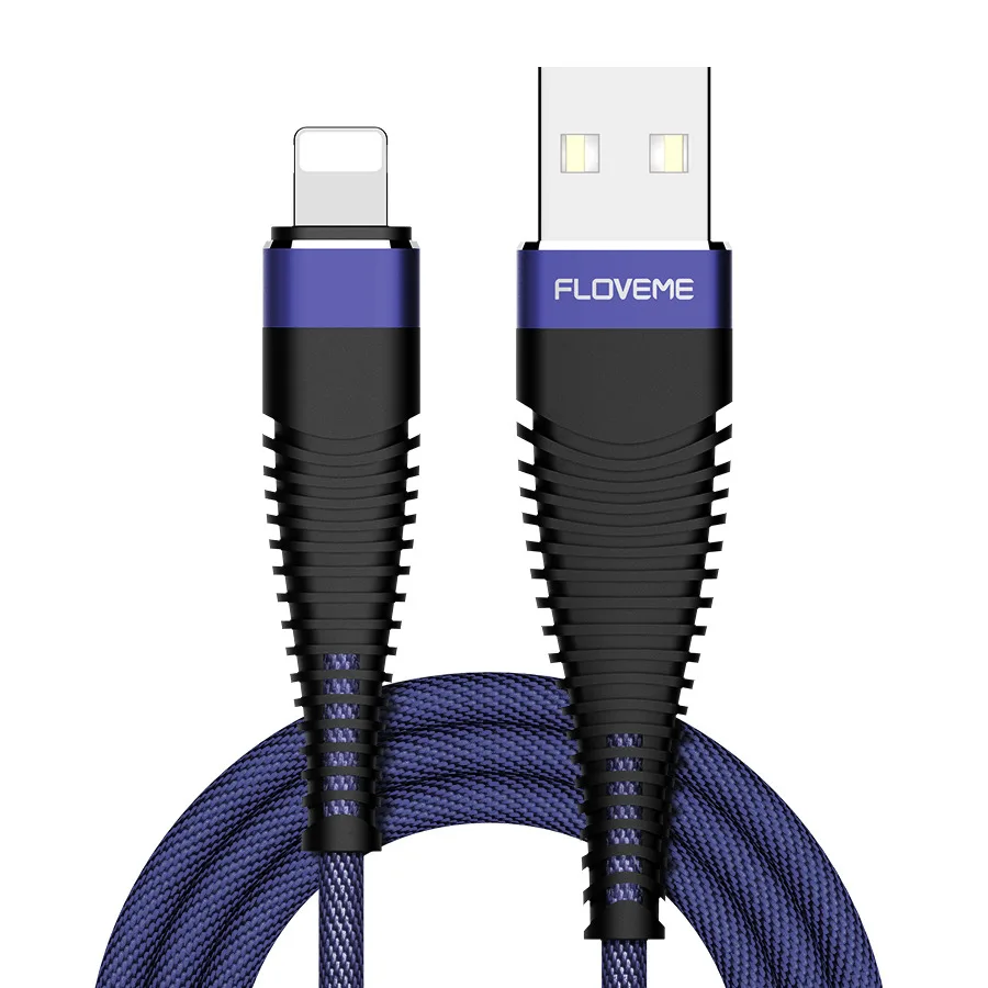 Blue Color FLOVEME для кабель Lightning/USB высокая прочность 2A зарядки данных нейлоновая оплетка освещения кабель для iPhone iPad Зарядное устройство синхронизации кабели usb кабель зарядка для айфона - Цвет: Blue Color