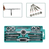 12pcslot alloy steel tap dies set nc screw thread plugs taps m3 m12 carbon steel hand screw taps with wrench tool accessories