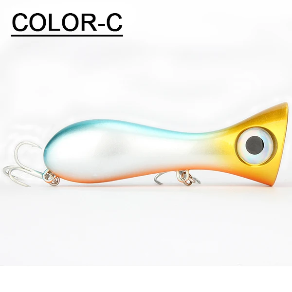 Color C Spinpoler, 1 шт., 97 мм, 31,6 г, новинка, Поппер, рыболовные приманки, верхняя вода, жесткая приманка, 3D глаза, большой рот, Поппер, приманка, 8 цветов - Цвет: Color C
