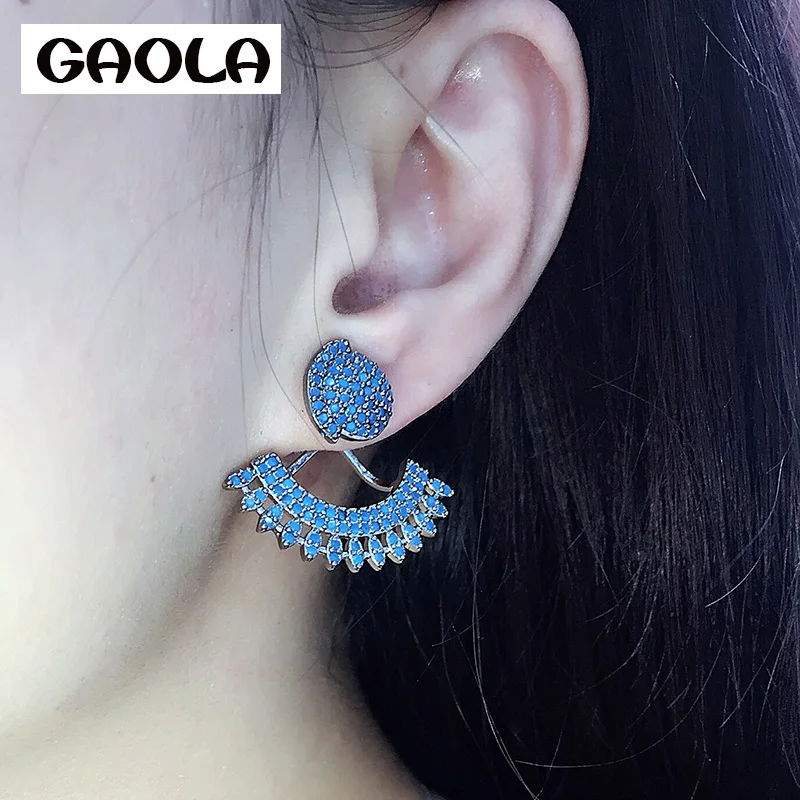 Женские серьги гвоздики с фианитами высокого качества|crystal stud earrings|stud earringsstud earrings
