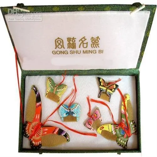 wooden Coloured butterfly-ac189-2 Classic!chinese tradition gift craftwork collection
