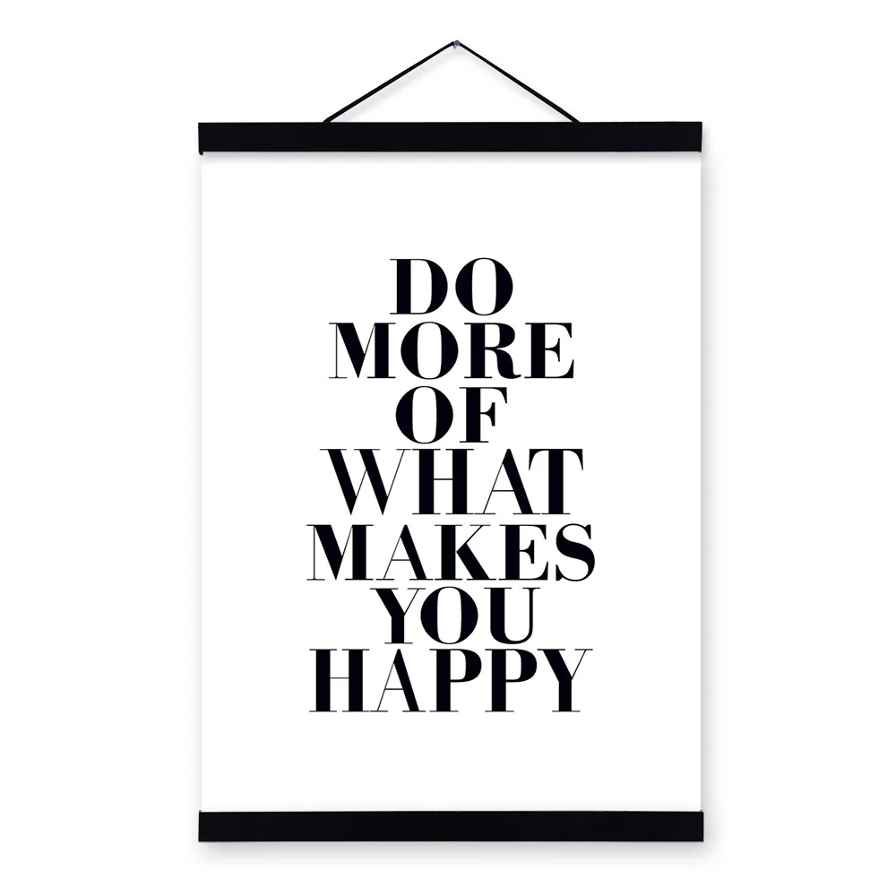 Черный белый цвет нордическая минималистская типография Smile Love художественная