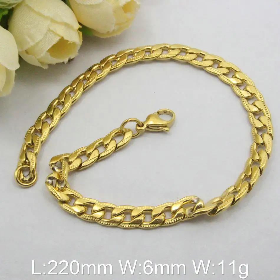 Модный браслет из нержавеющей стали оптом ювелирный серебряный браслет-цепочка