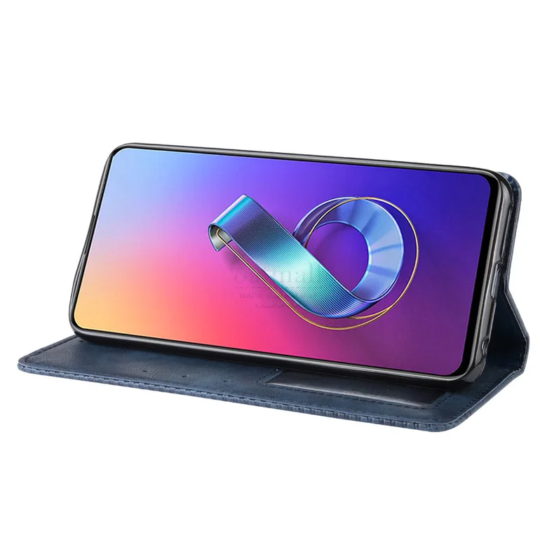 Чехол-книжка в винтажном стиле для Asus Zenfone 6 ZS630KL, тонкий кожаный чехол-книжка с магнитной застежкой и подставкой для карт, мягкий чехол, роскошные чехлы для телефонов