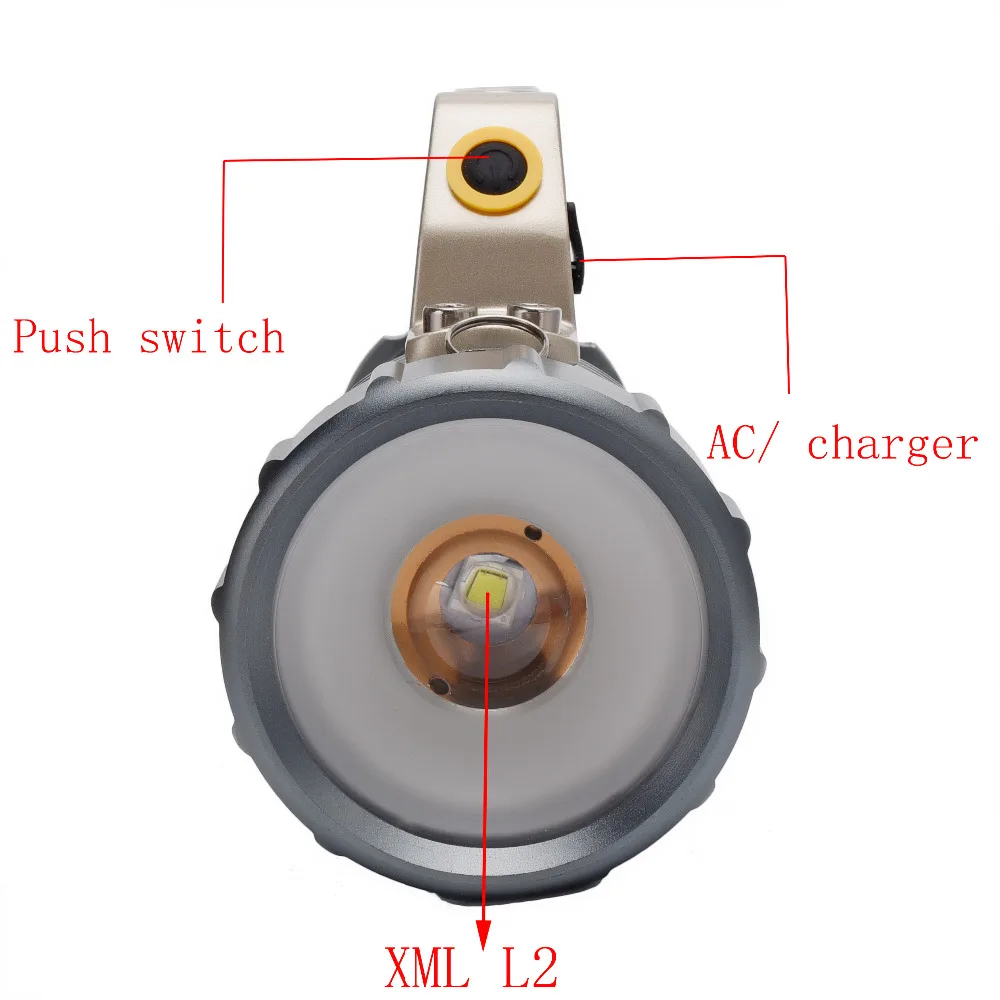 Масштабируемые фонарик факел XML L2 6000LM Rechargerable Тактический Вспышка 5 Режим