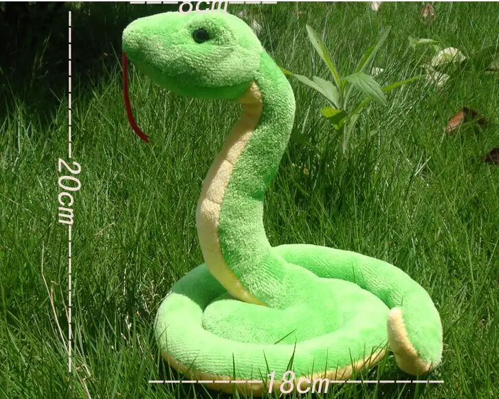 

about 21x20cm new plush green snake toy soft simulation snake doll gift s1939