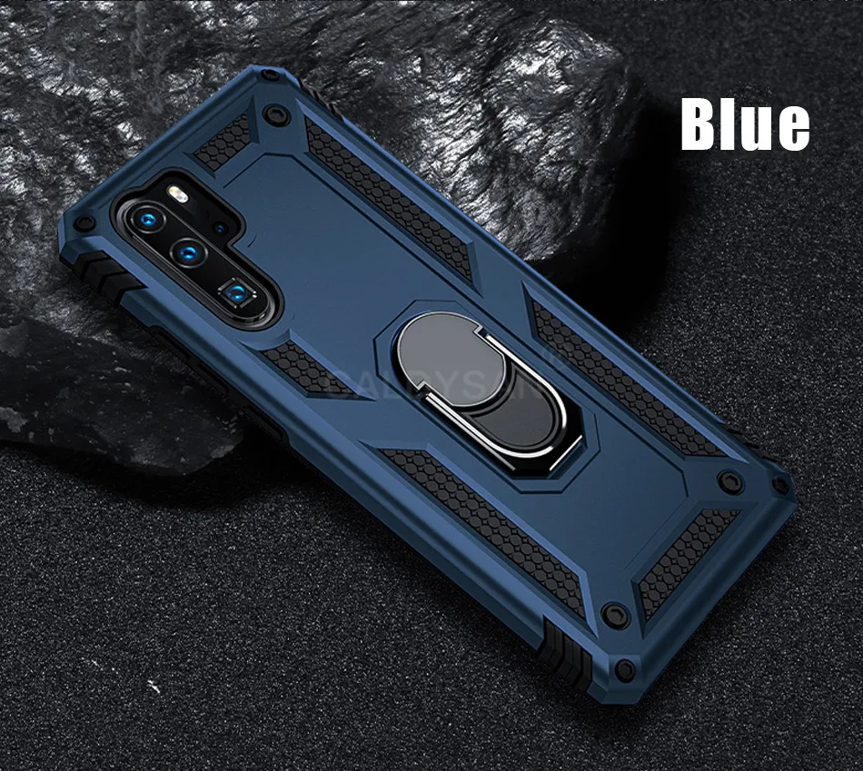 Роскошный армированный чехол с металлическим кольцом для huawei P30 Pro P Smart, противоударный чехол для huawei P30 Lite Honor 10, мягкий чехол