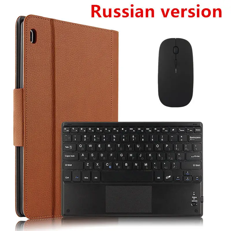 Чехол для lenovo Tab 4, 10, TB-X304L, TB-X304F, N, 10,1 дюймов, защитный чехол, Блютуз, клавиатура, протектор, кожа, ПУ, планшет, Tab4, 10, чехол s - Цвет: brown mouse Russian