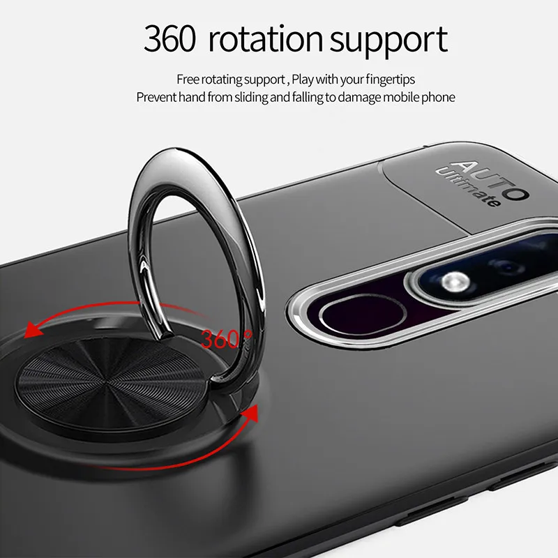 Чехол для Nokia 7 1 с кольцом на палец магнитный держатель задняя крышка телефона 2018