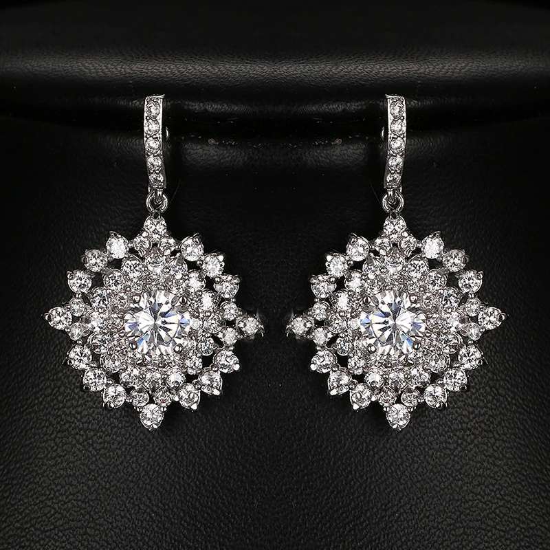 2020 Z Venta Caliente AAA Cubic Zircon Women Perno Prisionero Del Oido Elegante nupциальная Boda DE La Flor Prisionero|prisionero| |
