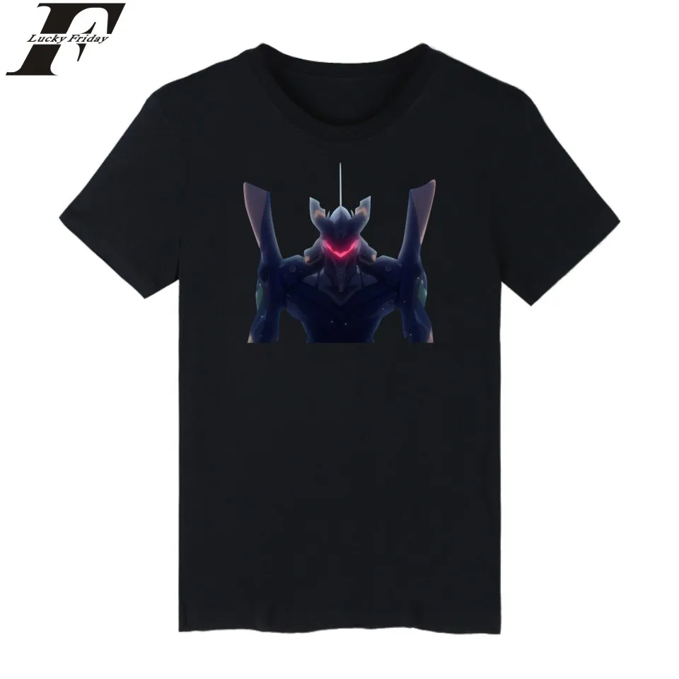 Фото Evangelion короткий рукав мужская одежда Классический Аниме EVA смешные футболки для Evangelion короткий рукав мужская одежда Классический Аниме EVA смешные футболки для
