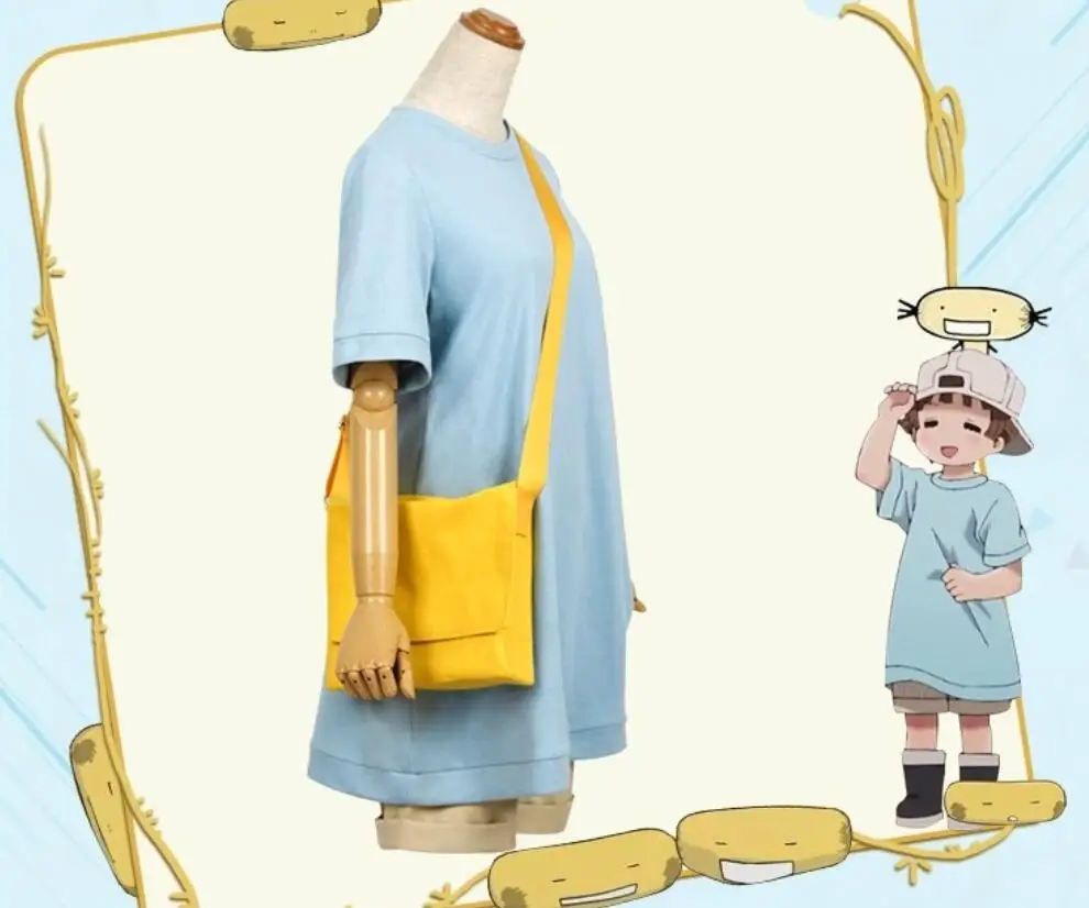 Japanese new Anime Hataraku Saibou Cells At Work Cos Platelet Kesshoban Cosplay Daily child Woman Costume top+pants+hat |
