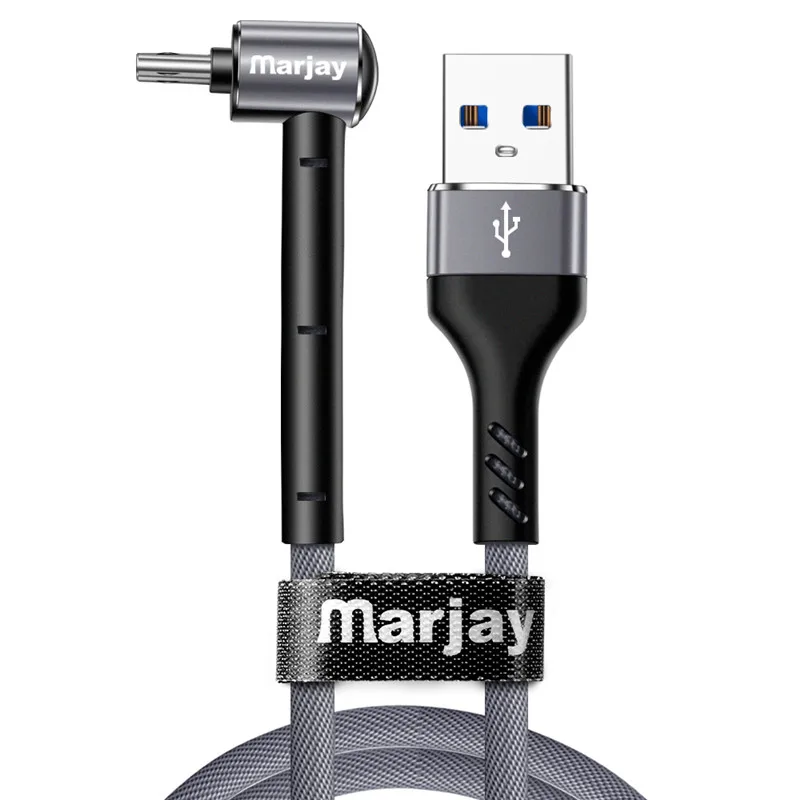 Marjay Micro USB кабель держатель быстрой зарядки Microusb зарядное устройство шнур для samsung S7 Xiaomi Redmi Note 5 Pro 4 планшет телефон кабель - Цвет: Grey