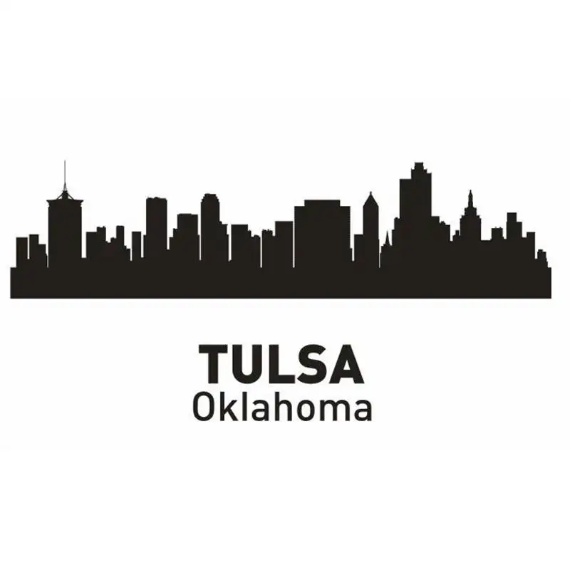 

TULSA City Decal Landmark Skyline Wall Stickers Sketch Decals Poster Parede Home Decor Sticker
