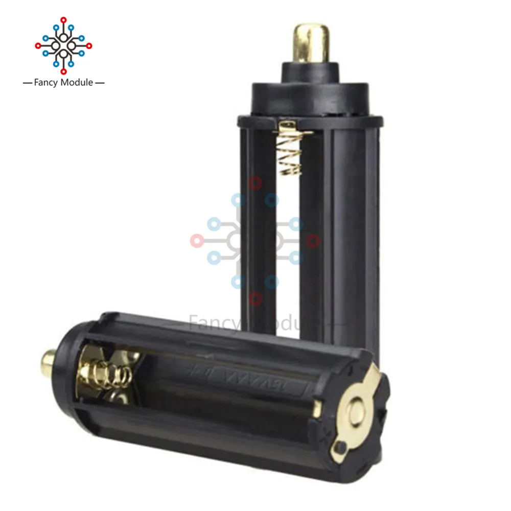 

5pcs/lot 3 AAA Battery Black Plastical Metal Holder Box Case Cylindrical Type For 18650 Flashlight Torch 65mm*21mm In Stock