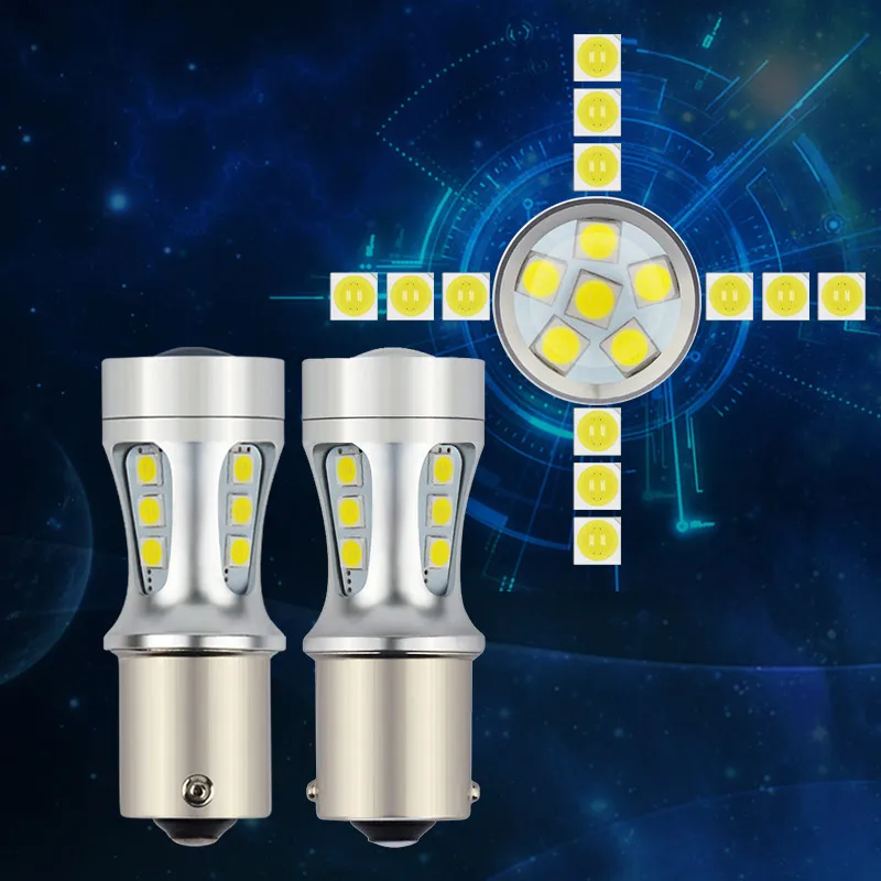 Светодиодный светильник сигнала поворота для автомобиля BA15S 1156 S25 P21W 3030 18SMD 6000k DRL