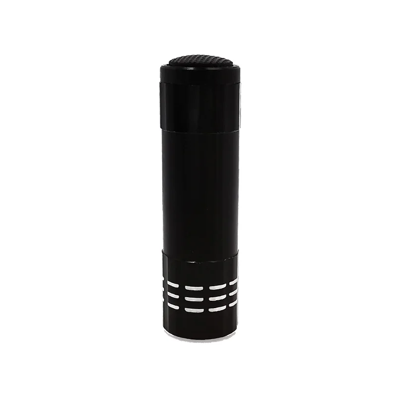 BLACK QIOQIAODIY Модный высококачественный мини алюминиевый Ультрафиолетовый 9 Светодиодный светильник-вспышка черный светильник фонарь светильник Прямая поставка - Цвет: BLACK
