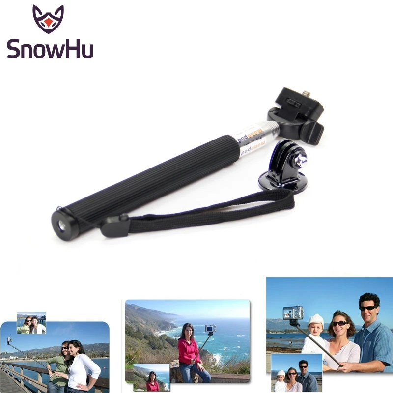 SnowHu для GoPro Hero Аксессуары селфи палка монопод 9 8 7 6 Black Sjcam Sj4000 Yi 4K + аксессуары