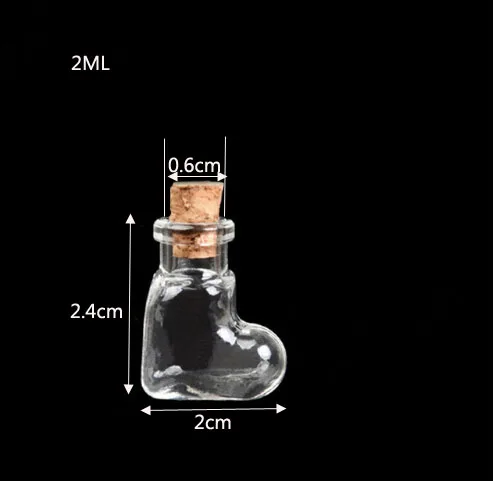 Mini Clear Heart Shape Wish Craft Message Glass Bottle Jars Vials with Cork Cute Lovely DIY Wedding Decor Gift 100pcs | Дом и сад