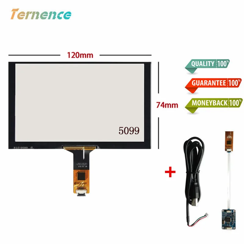 

skylarpu Capacitive touchscreen 120mm*74mm touch screen panel Glass Digitizer handwritten Touch driver board set USB cable