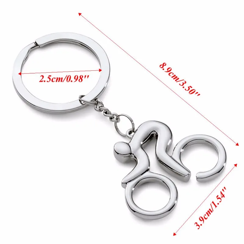 Серебристый металлический брелок для велосипедной езды на велосипеде|keychain key