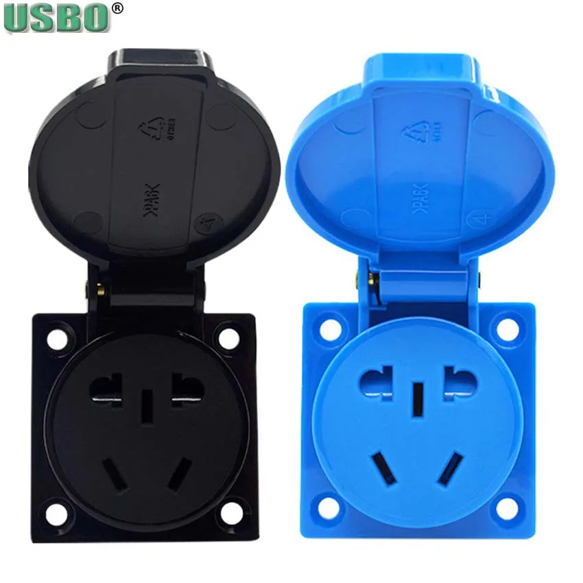 Черная синяя 10A IP44 EU AU многофункциональная 2P + E China Australia Outdoor Industry