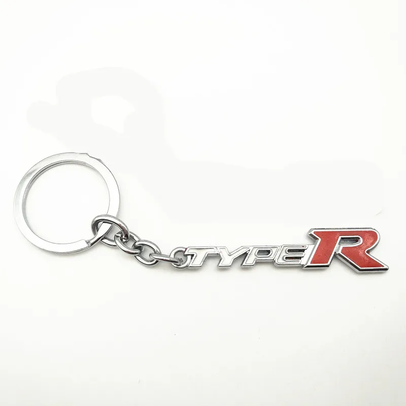Металлический брелок для ключей 3d типа R черный/белый Honda Civic CRV City Accord Jazz стайлинг