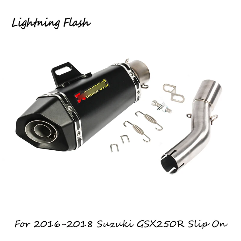 B Слипоны для мотоцикла выхлопная труба для Suzuki GSX250R выхлопная Mid Link локоть попа глушитель хвост труба из нержавеющей стали - Цвет: B