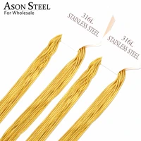 asonsteel 10pcslot 316l stainless steel chain necklace gold plating necklaces for pendants with lobster clasps jewelry