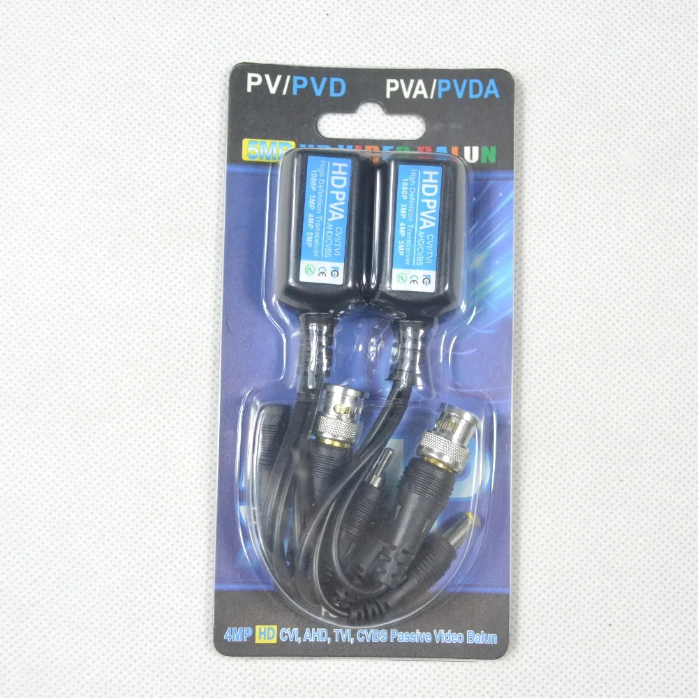 Dhl100pair PVA Power Аудио Видео balun RJ45 AHD CVI TVI CVBS 5MP 4MP 3MP 1080P 720P 960P HD пассивный трансивер для