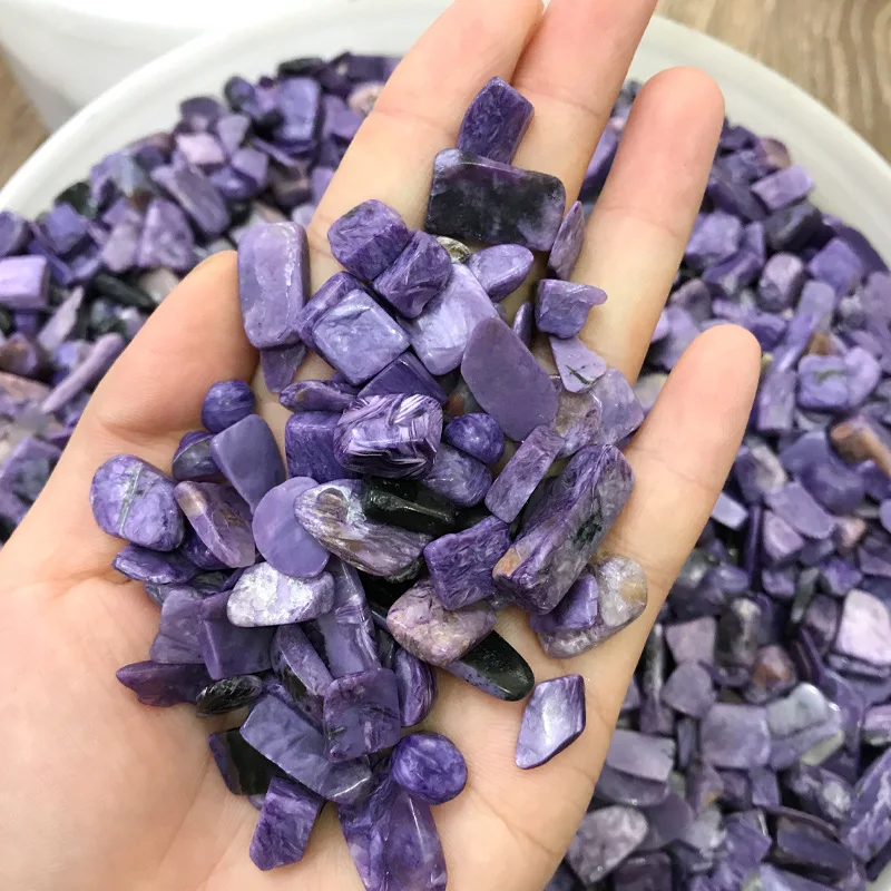 Wholesale Charoite Crystal Original Stone Purple Gravel Home Decor Buddhist Minerals Garden Flowerpot Specimen FengShui | Дом и сад